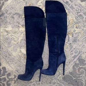 Aldo Tall Navy Suede Boots 36